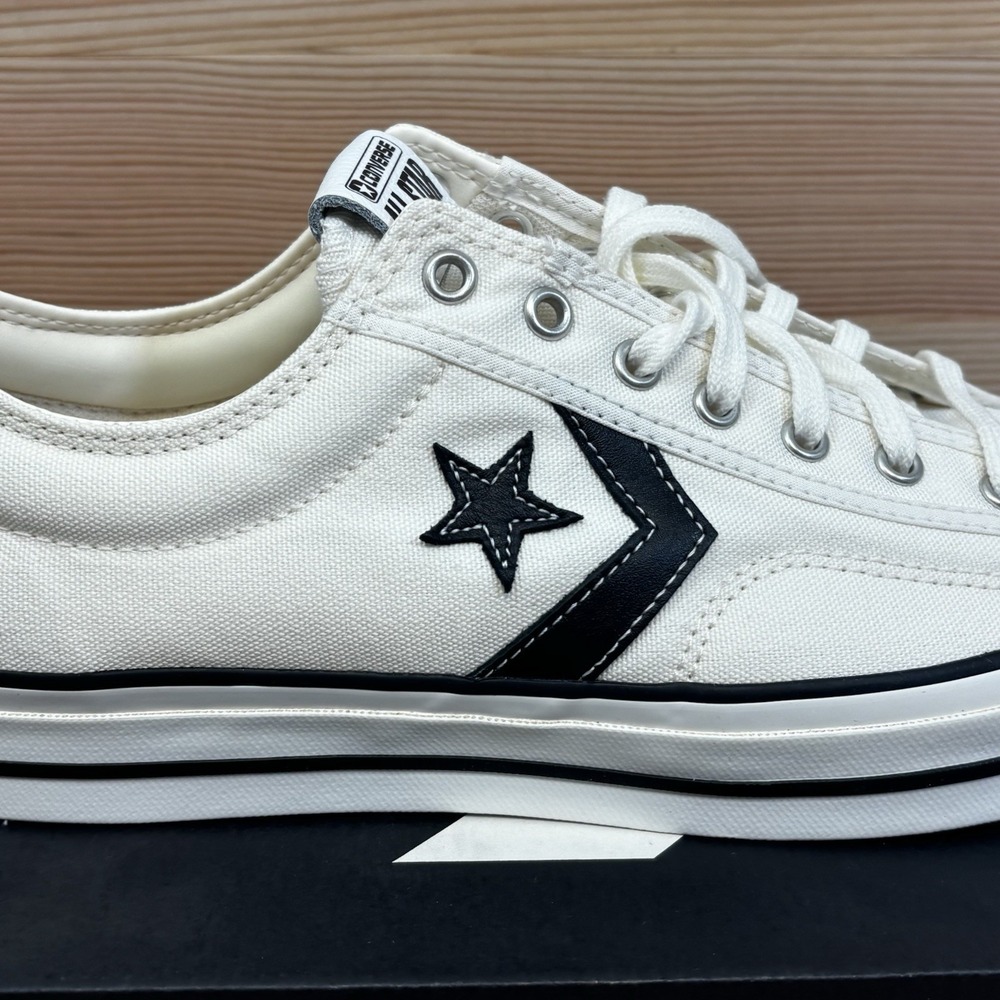 Converse Star Player 76 Low Canvas Shoes  Vtg White A01608C Men Sz 11 - Picture 2 of 9